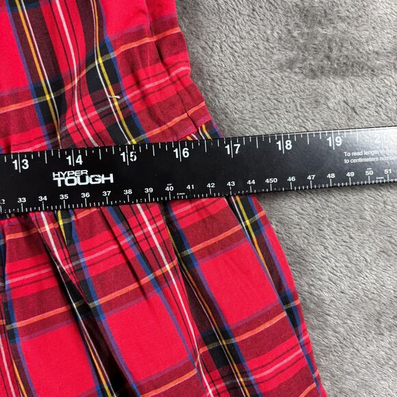 J. Crew NWT Tartan Plaid Midi Dress Ruffled Tiered Pockets Preppy Red Sz 0 I102 - Picture 8 of 14